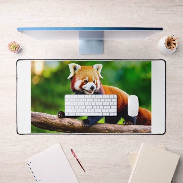 cute red panda print  desk mat (Office 1)