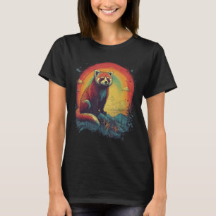 Cute Red Panda Retro Nature Graphic Red Panda T-Shirt