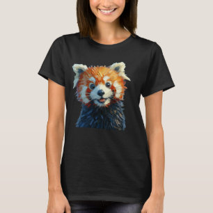 Cute Red Panda T-Shirt Oil Painting Style