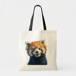 Cute Red Panda Tote Bag Oil Painting Style