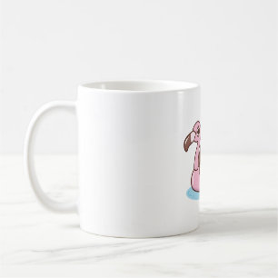 Cute Red Panda With Flamingo Pool Float Summer Coffee Mug