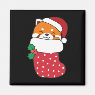 Cute Red Pandas In Christmas Stockings For Christm Magnet