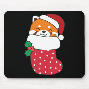 Cute Red Pandas In Christmas Stockings For Christm Mouse Mat