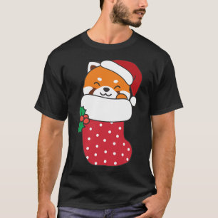 Cute Red Pandas In Christmas Stockings For Christm T-Shirt
