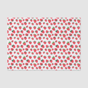 Cute Red Pastel Strawberry Pattern Tissue Paper