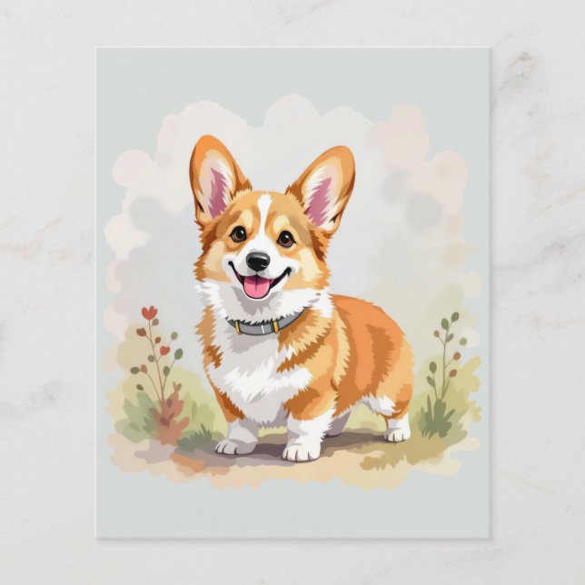 Cute Red Pembroke Welsh Corgi Dog (Front)
