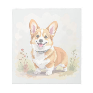 Cute Red Pembroke Welsh Corgi Dog Notepad