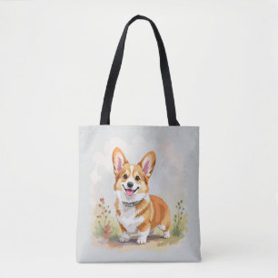 Cute Red Pembroke Welsh Corgi Dog Tote Bag