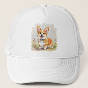 Cute Red Pembroke Welsh Corgi Dog Trucker Hat