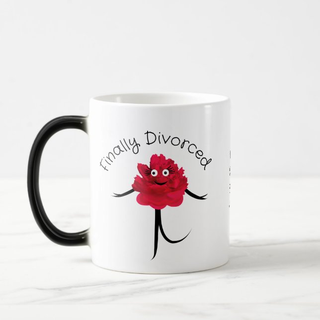 Cute red peony magic mug (Left)