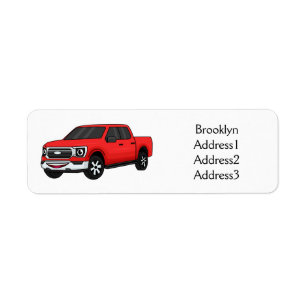 Cute red pickup truck cartoon illustration