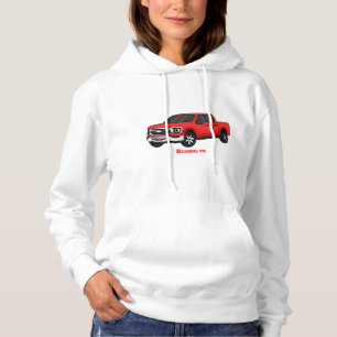 Cute red pickup truck cartoon illustration hoodie