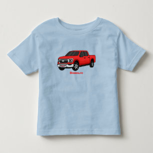 Cute red pickup truck cartoon illustration toddler T-Shirt