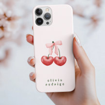 Cute Red & Pink Cherry Heart Bow