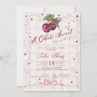 Cute Red Pink Chery Sweet Happy Baby Shower