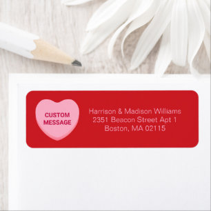 Cute red pink custom message conversation heart