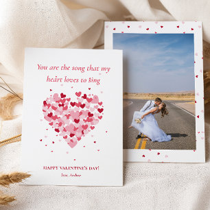 Cute Red Pink Hearts Photo Valentine's Day Holiday Card