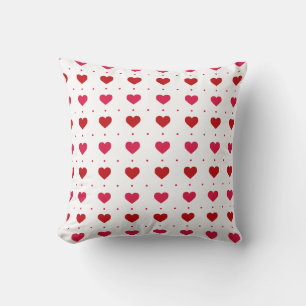 Cute Red Pink White Love Wedding Hearts Cushion