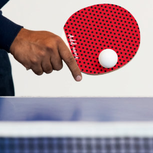 Cute Red Polka dot Ladybug Birthday party Pattern Ping Pong Paddle