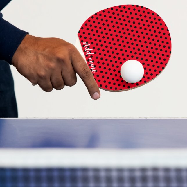 Cute Red Polka dot Ladybug Birthday party Pattern Ping Pong Paddle (Insitu)