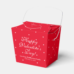 Cute red polka dots custom name Valentine's Day Favour Box