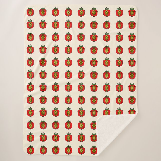 Cute Red Pumpkin Sherpa Blanket (Front)