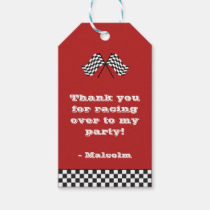 Cute Red Racing Stripes  Gift Tags