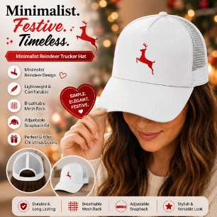 Cute Red Reindeer Baby Bib – Christmas Holiday Fee Trucker Hat
