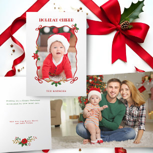 Cute Red Ribbons and Bows 1 Photo Tri-Fold Card