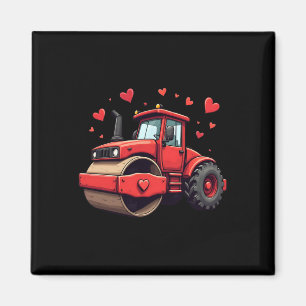 Cute Red Road Roller With Hearts Valentine Love Magnet