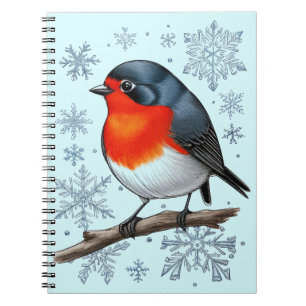 Cute Red Robin Bird Notebook