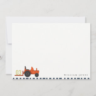 Cute Red Rust Farm Tractor Kids Any Age Birthday Card