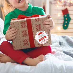 Cute Red Santa Claus Christmas Gift  Classic Round Sticker