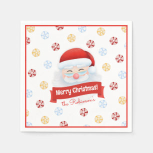 Cute Red Santa Claus Christmas Party Paper Napkin