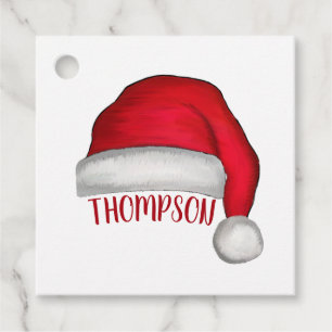 Cute Red Santa Claus Holiday Christmas Custom Favour Tags