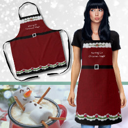 Cute Red Santa Suit Christmas Apron