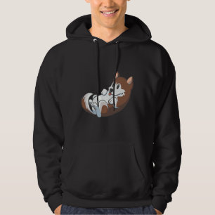 Cute Red Siberian Husky Relaxing Hoodie