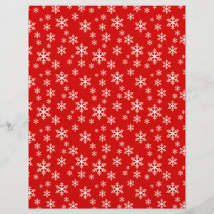 Cute Red Snowflake Pattern Scrapbook Paper