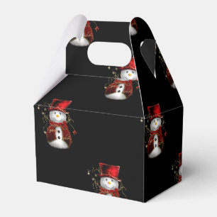 Cute Red Snowman Christmas Favour Box