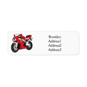 Cute red sports motorcycle cartoon