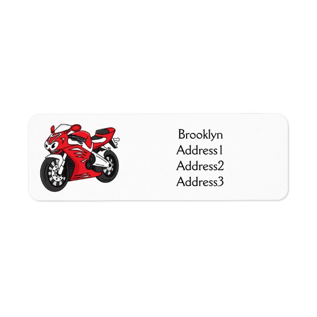 Cute red sports motorcycle cartoon  (Front)