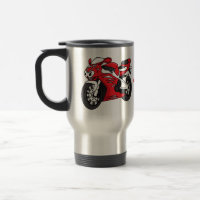 Cute red sports motorcycle cartoon