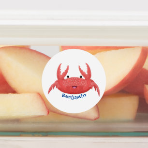Cute red spotty crab cartoon illustration