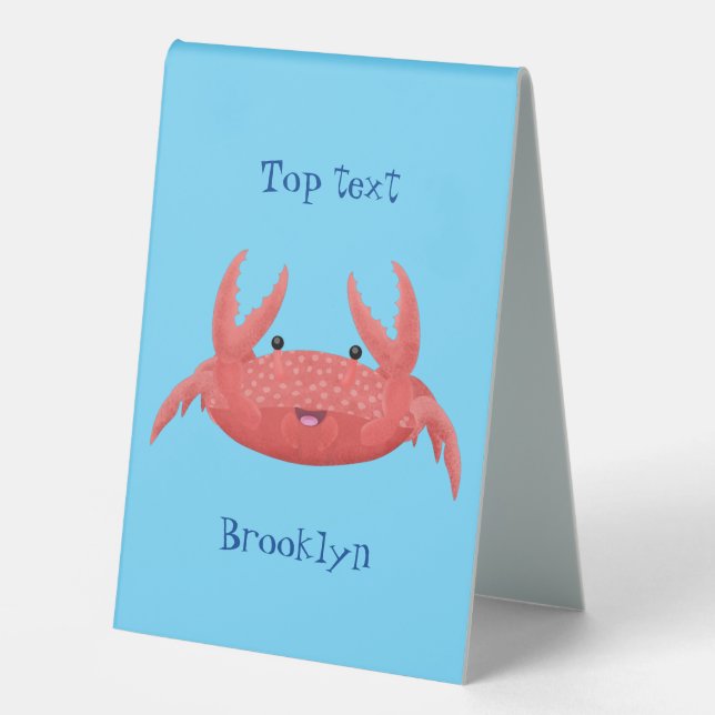 Cute red spotty crab cartoon illustration (Front)