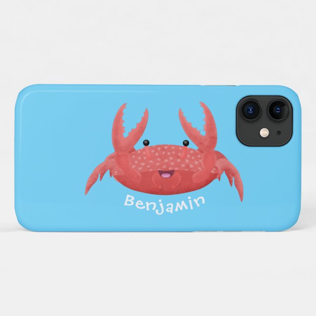 Cute red spotty crab cartoon illustration Case-Mate iPhone case (Back (Horizontal))