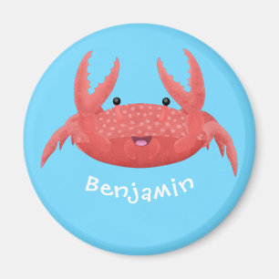 Cute red spotty crab cartoon illustration magnet