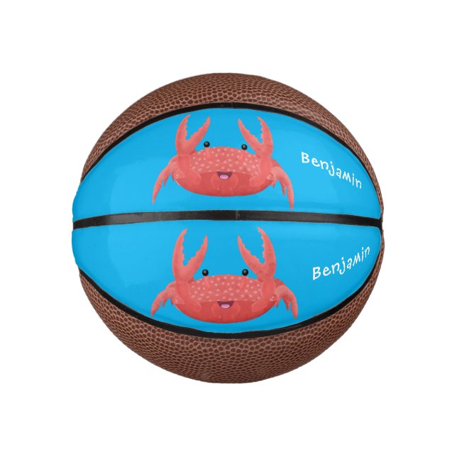 Cute red spotty crab cartoon illustration mini basketball (Front)