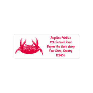 Cute red spotty crab cartoon illustration self-inking stamp
