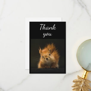 Cute Red Squirrel Animal Humour Thank You