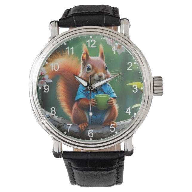 Cute Red Squirrel on The Tree-68364 Watch (Front)